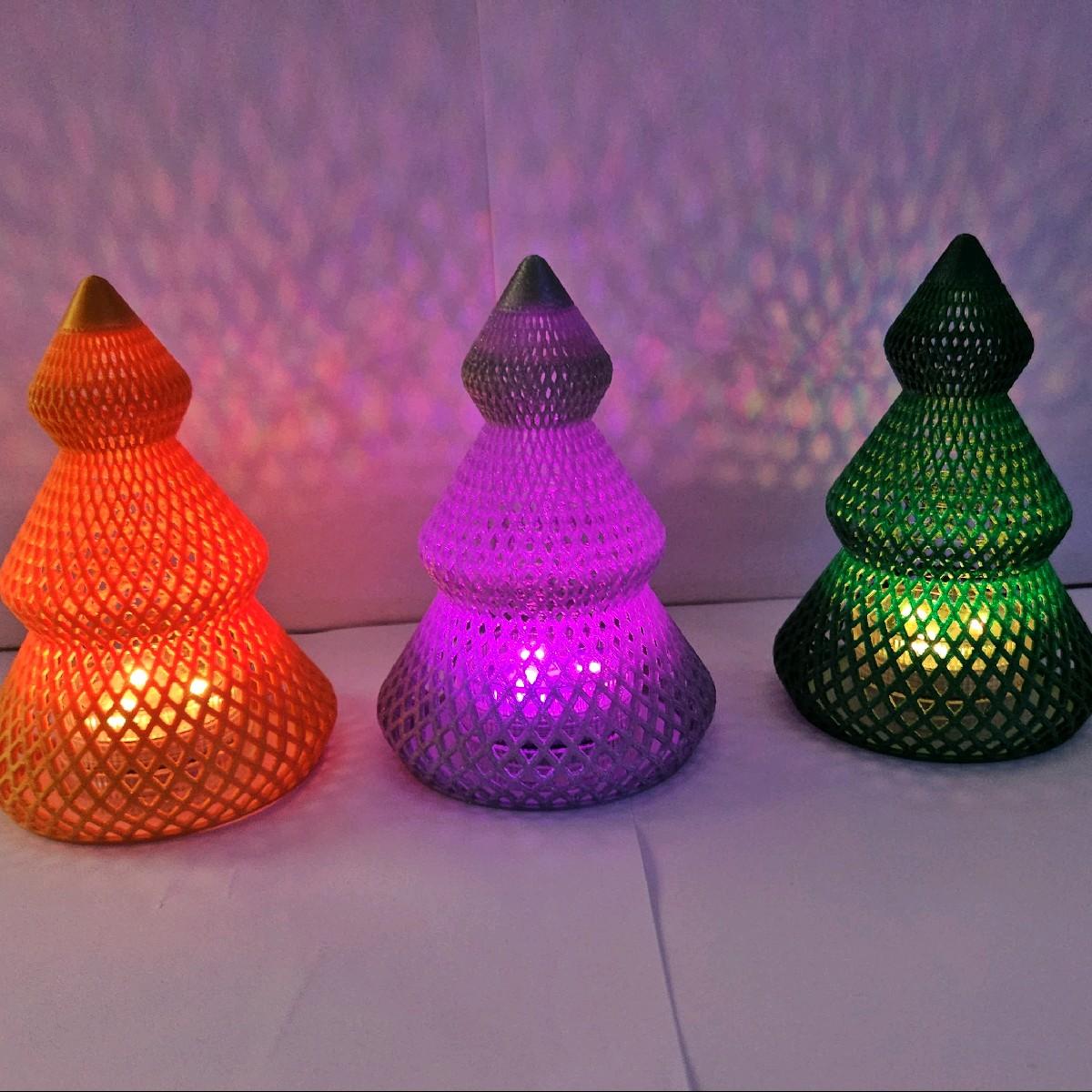 Mini Christmas Tree Ornaments with Multicolour LED Light - Festive Party Decor / Decoration - 1 Item only Traditional Colorful