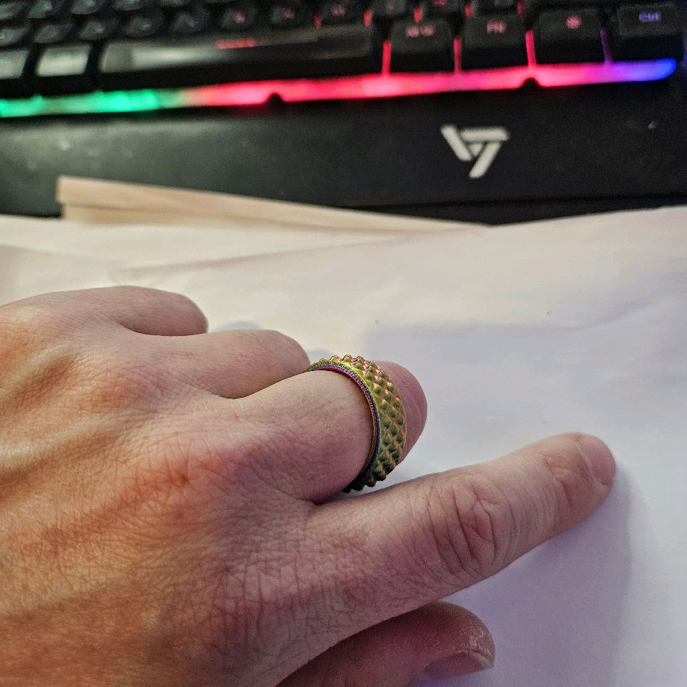 3D Printed Fidget Ring, Multicolour Filament, ideal for ADHD, Autism and Anxiety relief. - Image 2