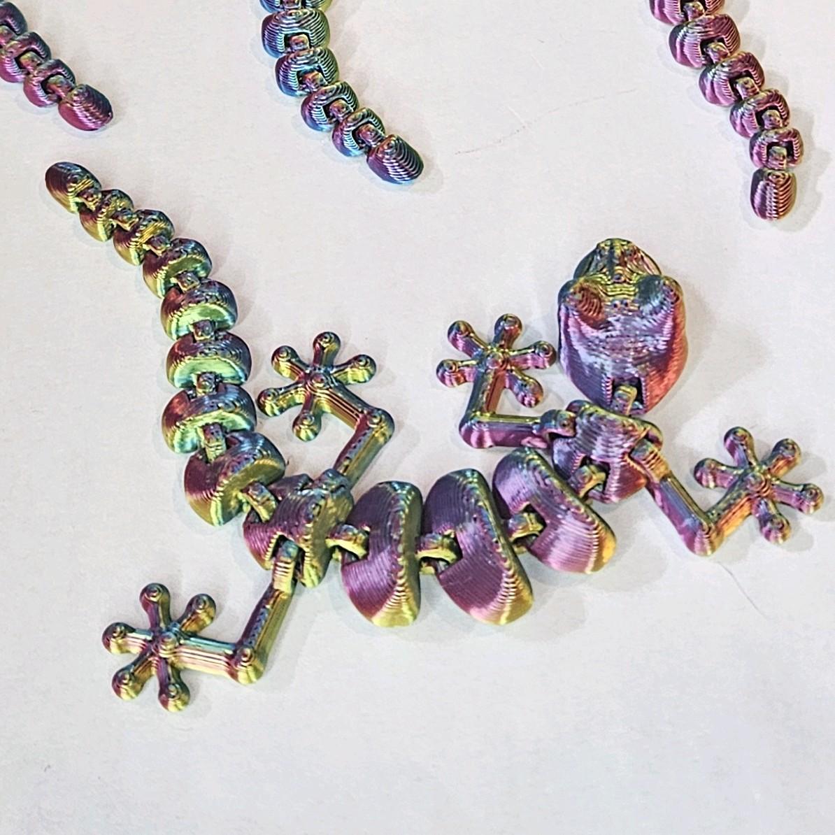 3D Printed Mini Gecko in Multi-Colour for ADHD, Autism, Anxiety and Stress Relief. 1 Per Order! fidgetstoys - Image 3