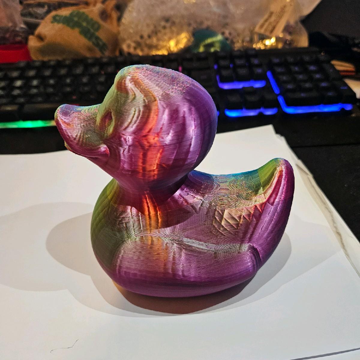 Multicoloured Duck 3D Printed Statue - 14x9x14cm - Fun Decor for Any Room or Space Eye Ornaments - Image 2