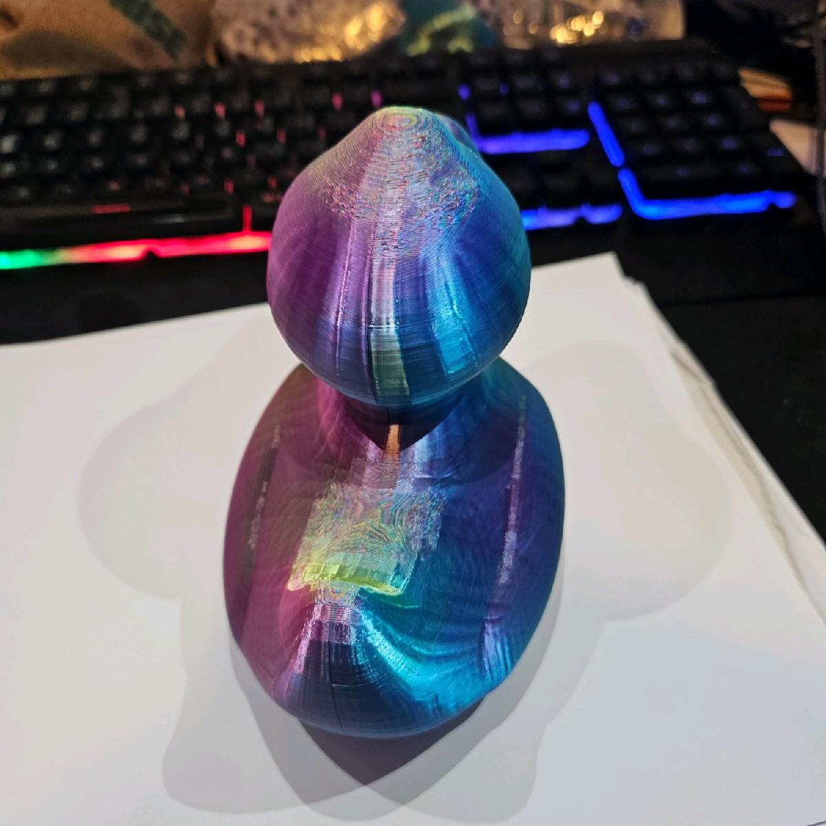 Multicoloured Duck 3D Printed Statue - 14x9x14cm - Fun Decor for Any Room or Space Eye Ornaments - Image 3